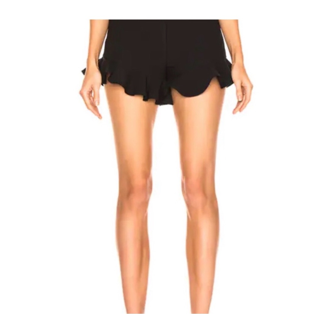 Black Ruffle Hem Shorts